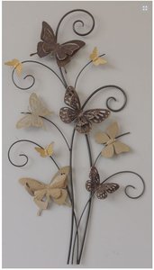 open haard oplichter Keuze Muurdecoratie metaal vlinders bruin - Aquilliss.nl